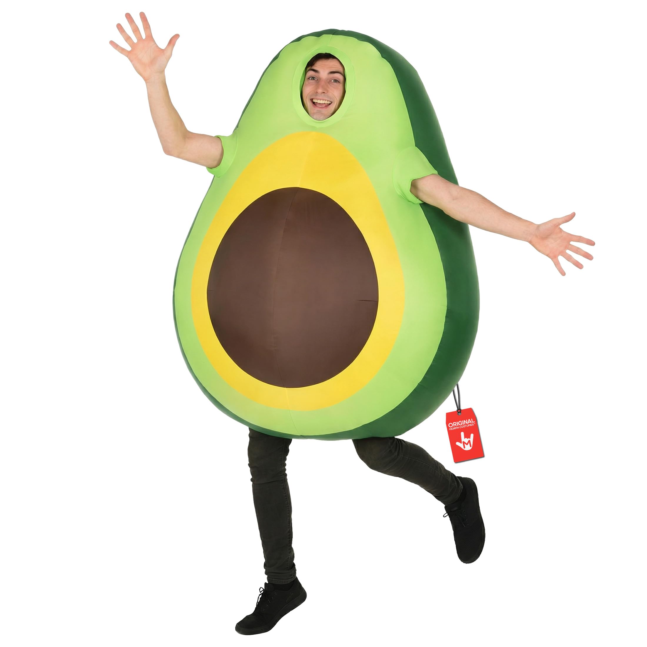 Morph Inflatable Avocado Costume for Adults, Fun Fruit Inflatable Outfit for Parties, Adult Funny Costume