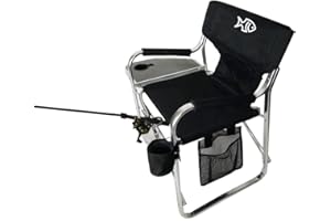 TUSCANY PRO TuscanyPro Oasis Premium Director Fishing Chair with Rod Holder - Folding Aluminum Chair