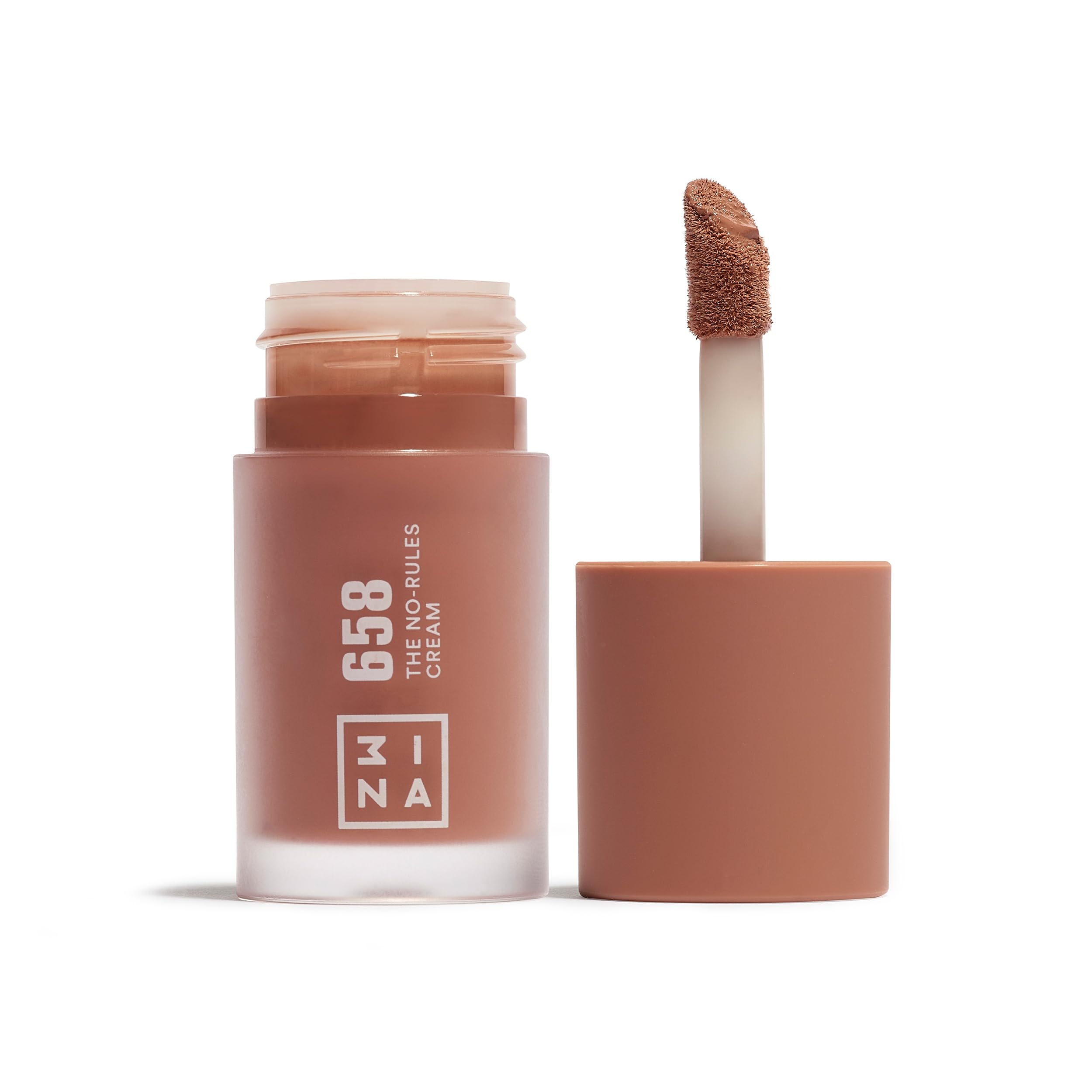 3INA MAKEUP - No-Rules Cream 658 Brown - Brown Blush with Almond Oil - 3-in-1 Lips, Eyes & Cheeks - Vegan - Cruelty Free