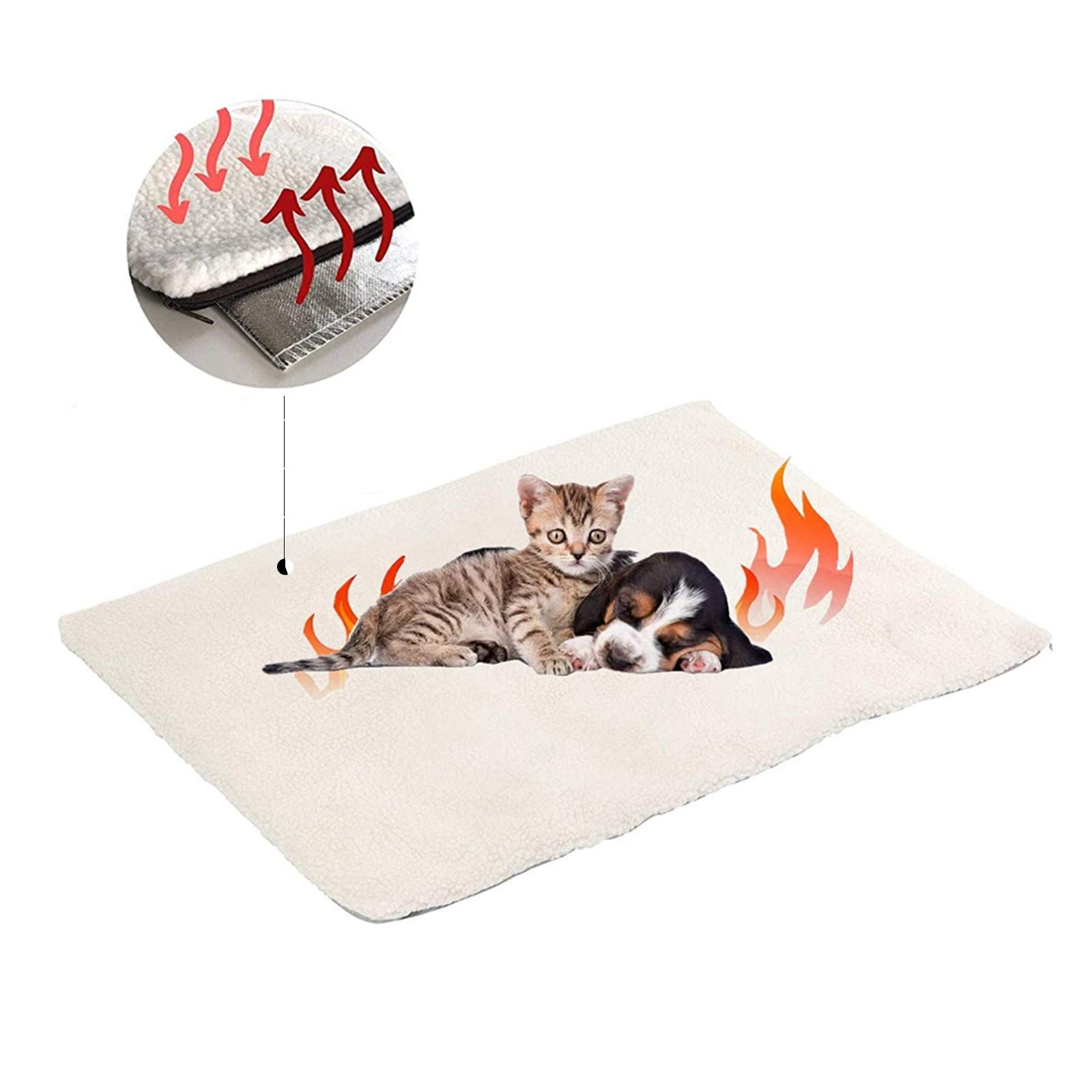 Milai Self Heating Pet Pads Pet Blanket for Cat/Dog,Pet Heating Pad,Self Warming Cushion Mat for Cats Dogs,Self Heated Cat Dog Bed/Pet Thermal Mat Blanket ecological, 60x45 cm