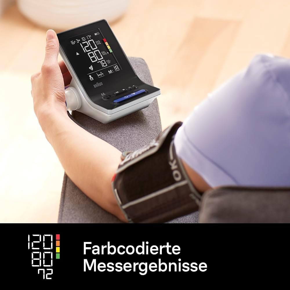 Braun ExactFit 3 Oberarm-Blutdruckmessgerät | Klinisch nachgewiesene Präzision | Farbcodierte Anzeige | 2 Manschettengrößen | Für den nicht-kommerziellen Gebrauch | BUA6150 2