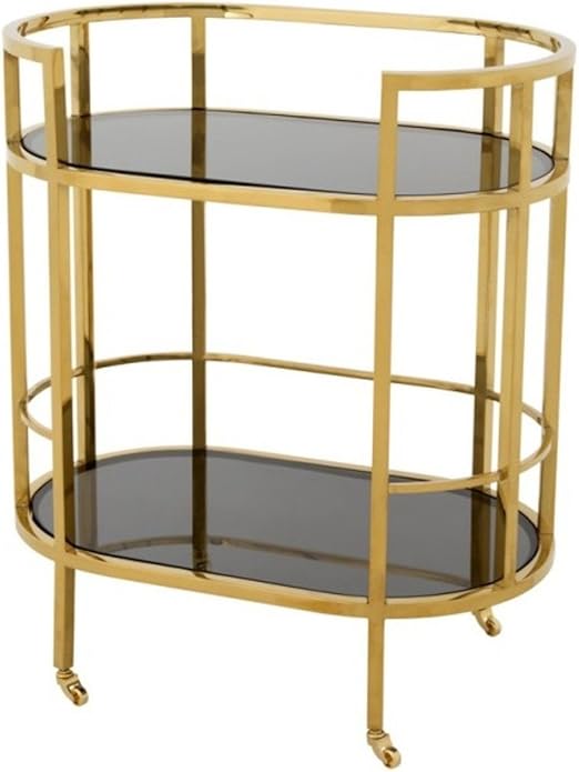 Casa Padrino Bar Trolley Servierwagen Edelstahl Gold Schwarzes Glas Hotel Restaurant Einrichtung Mobel Amazon De Kuche Haushalt