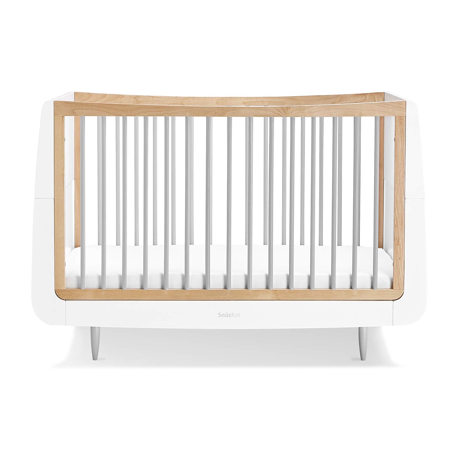 SnuzKot Skandi Convertible Nursery Cot Bed - White / Grey
