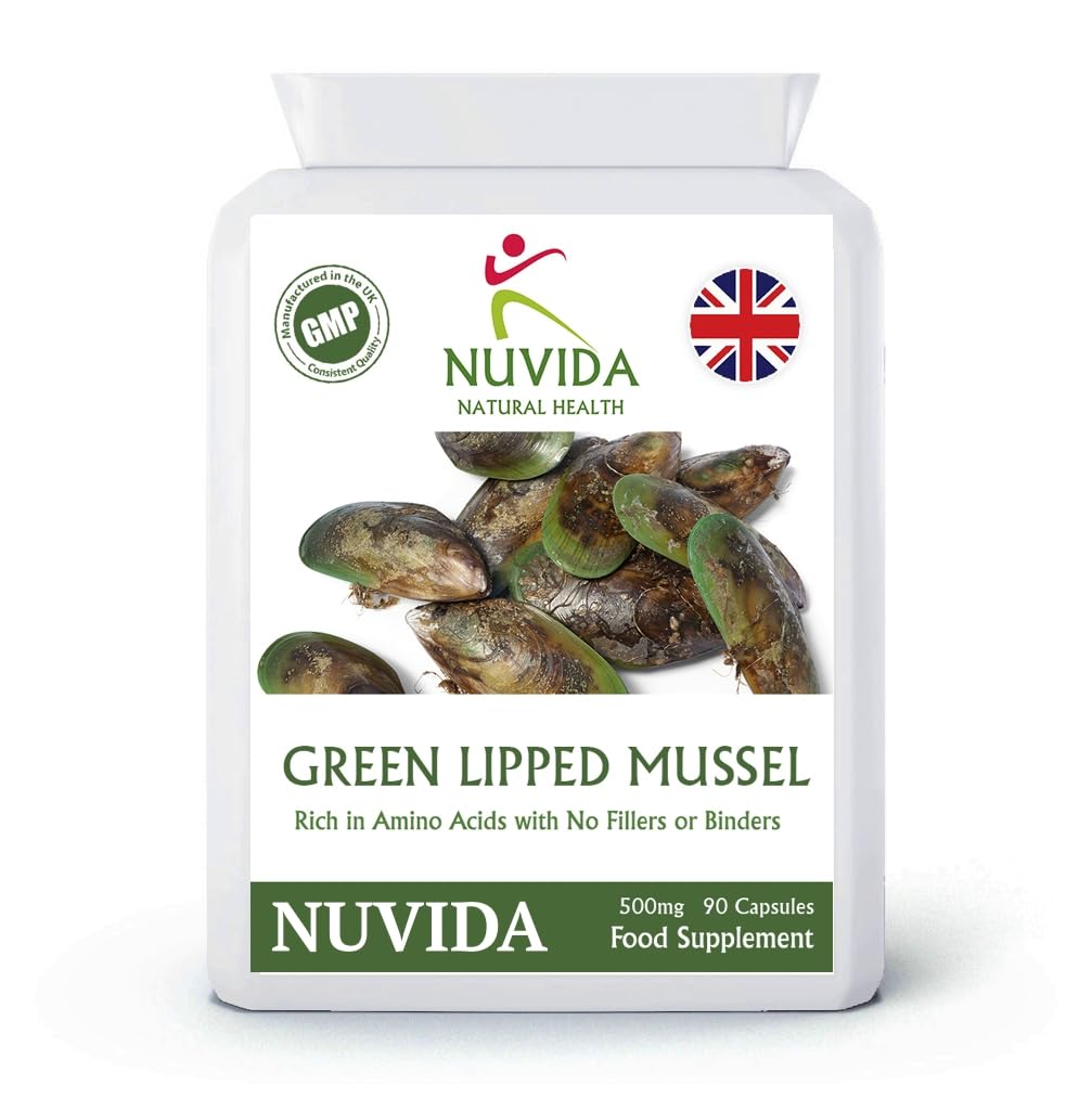 Nuvida Green Lipped Mussel Capsules - High Strength Green Lipped Mussel for Humans - 90 Capsules - Ethically Sourced Green Lipped Mussel Extract from a Sustainable Environment in New Zealand