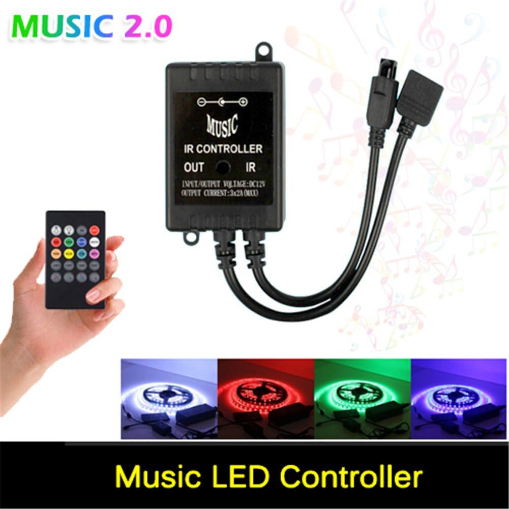TonLong IR Infrared Music Controller 20 keys IR Remote Controller Sound Sensor Controller For 5050 3528 5630 RGB LED Strip light Flexible
