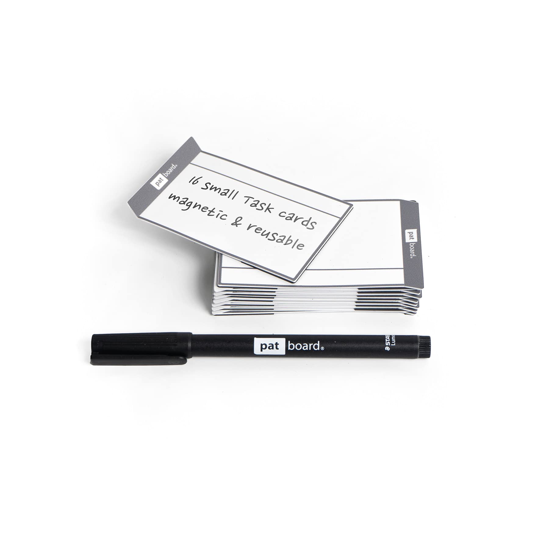 PATboard Scrum Board and Kanban Board - Magnetic Task Cards - S (Small) - Set of 16 - Grey