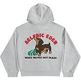 Aelfric Eden Towel Embroidery Dachshund Pullover Hoodie Vintage Dog Graphic Hoodies Streetwear Hooded Sweatshirt Unisex
