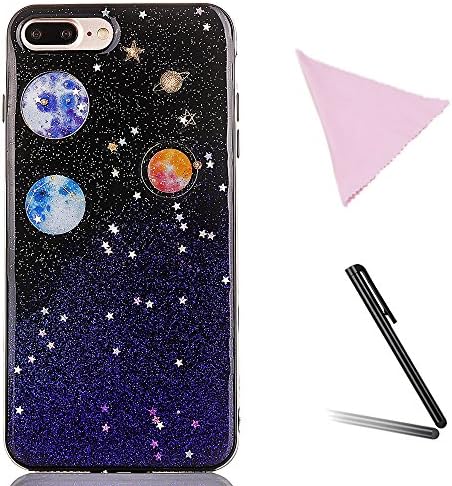 iPhone 7Plus Case, iPhone 8Plus Soft Case, YFZYT Sparkle Galaxy Stars Sky Pattern Ultra Hybrid Shockproof TPU Bumper Case Silicone Jelly Gel Case for Apple iPhone 7 Plus/8 Plus, Purple