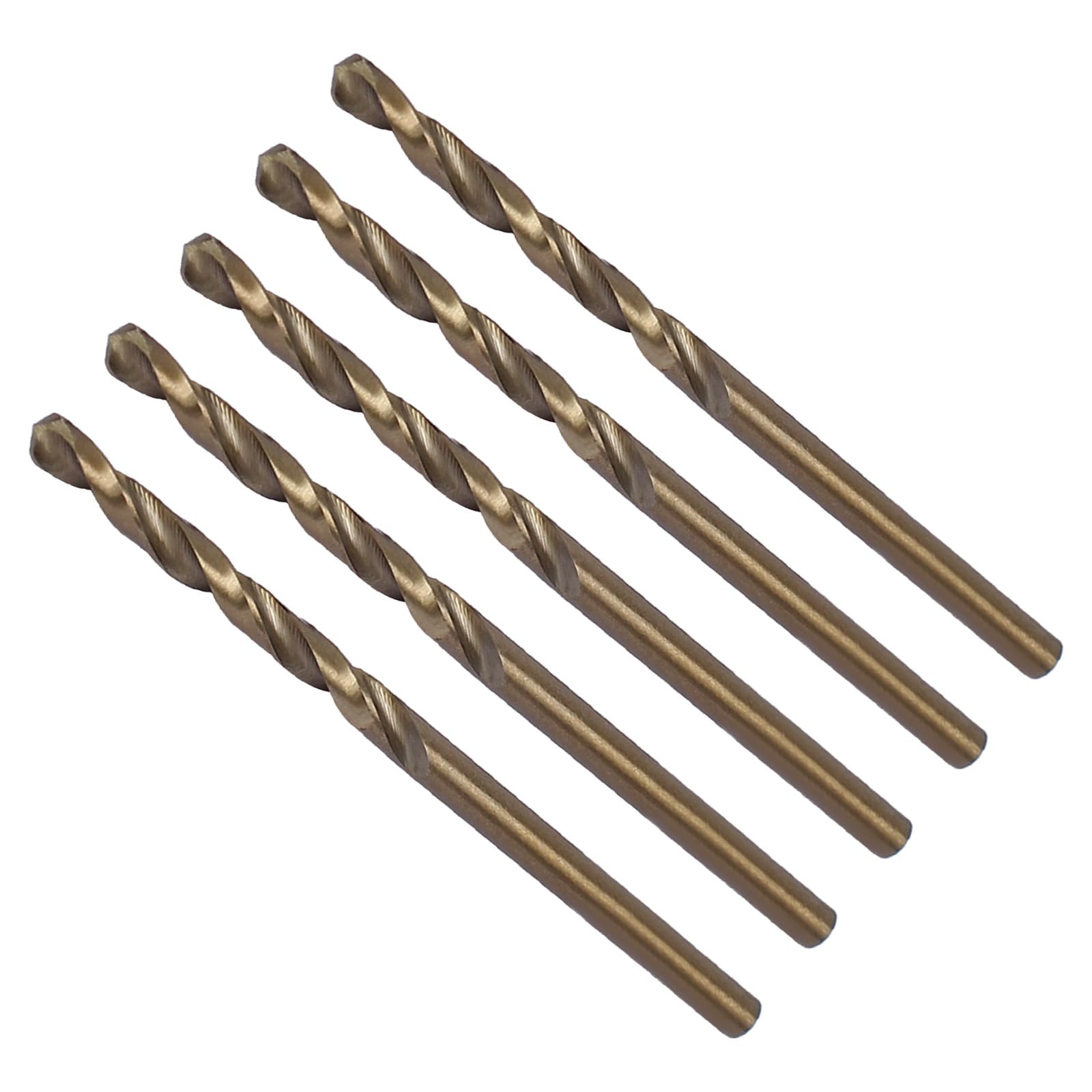 CoCud High Speed Steel Cobalt Twist Drill Bits, 3mm Diameter 60mm Length, Straight Twist Jobber Drill Bit - (Applications: for Metal Woodwork Plastic Aluminum), 5Pieces