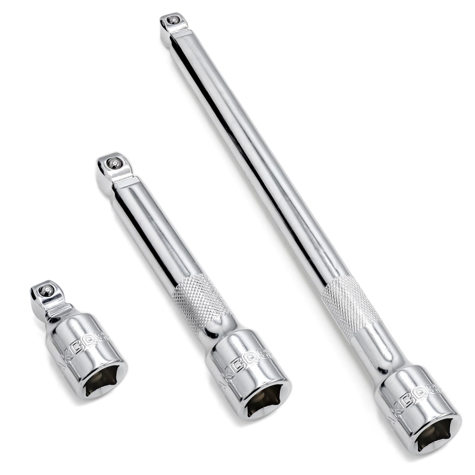 DAKCOS 1/2 Inch Drive Wobble Extension Bar, 3 Pieces Wobble Socket Extension Bar Set, Extensions Socket Tool, CR-V Steel
