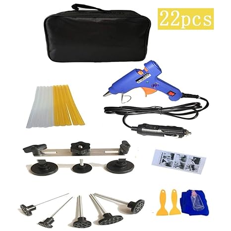 Auto Dent Repair Puller Bridge Paintless, 22 Stück/Set Auto Dent Abzieher Tool Kit, Beule Lifter, Klebepistole Mit Autoladege
