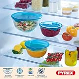 Pyrex Prep & Store Set of 3 Glass Bowls with Lids 0.5L 1L 2L BPA Free view 3