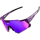 LAMEDA Polarized Sports Sunglasses for Men Women, High Definition UV Protection Cycling Glasses for Biking Fishing Running