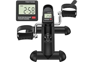 TABEKE Under Desk Bike Pedal Exerciser - Mini Exercise Bike for Arm/Leg Exercise, Pedal Exerciser for Seniors with LCD Display
