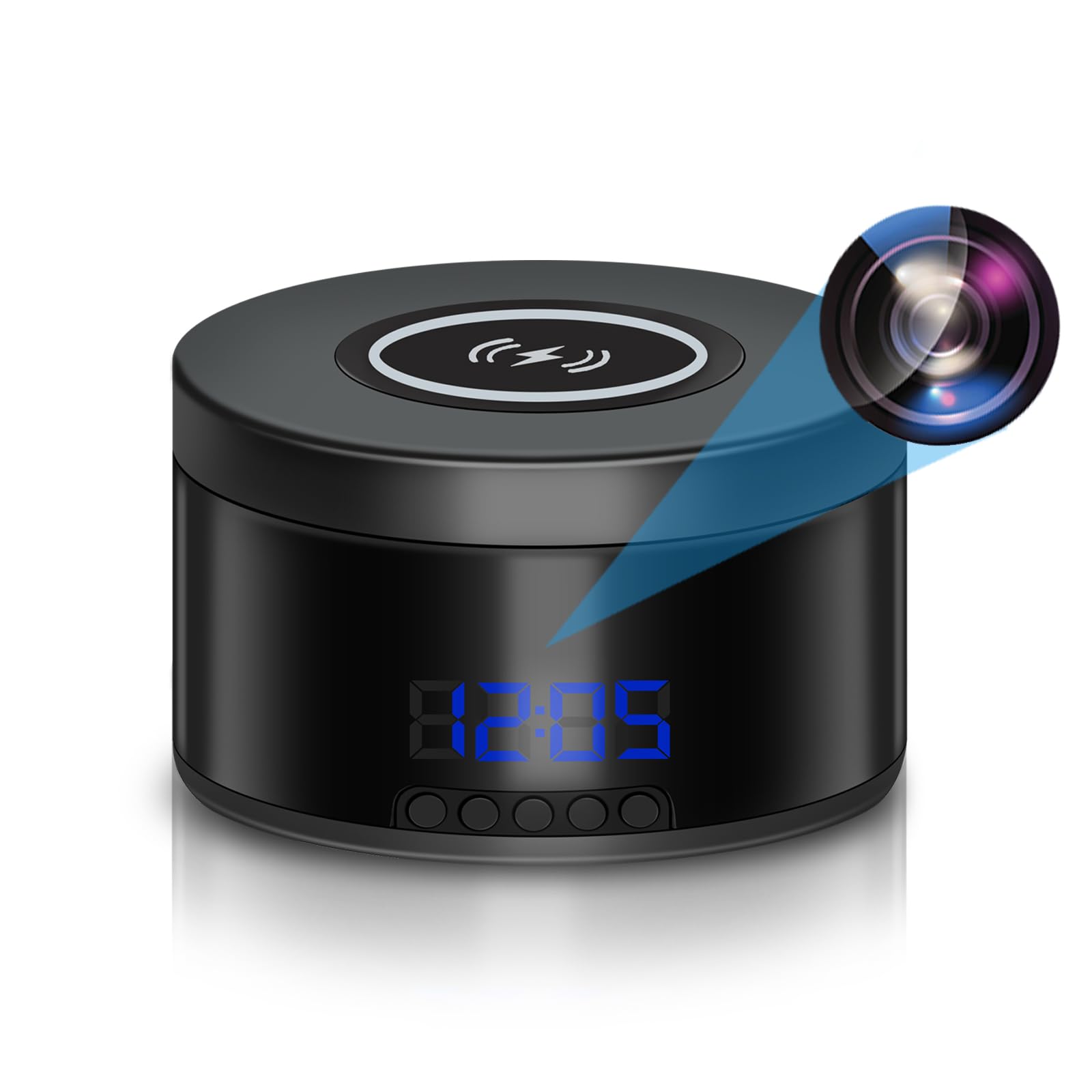 Photo 1 of 2025 Update WiFi Clock Camera - 4K Wireless Nanny Cam Covert Security Camera Clock with 240° Viewing Angle?15W Fast Wireless Charger with Motion Activated