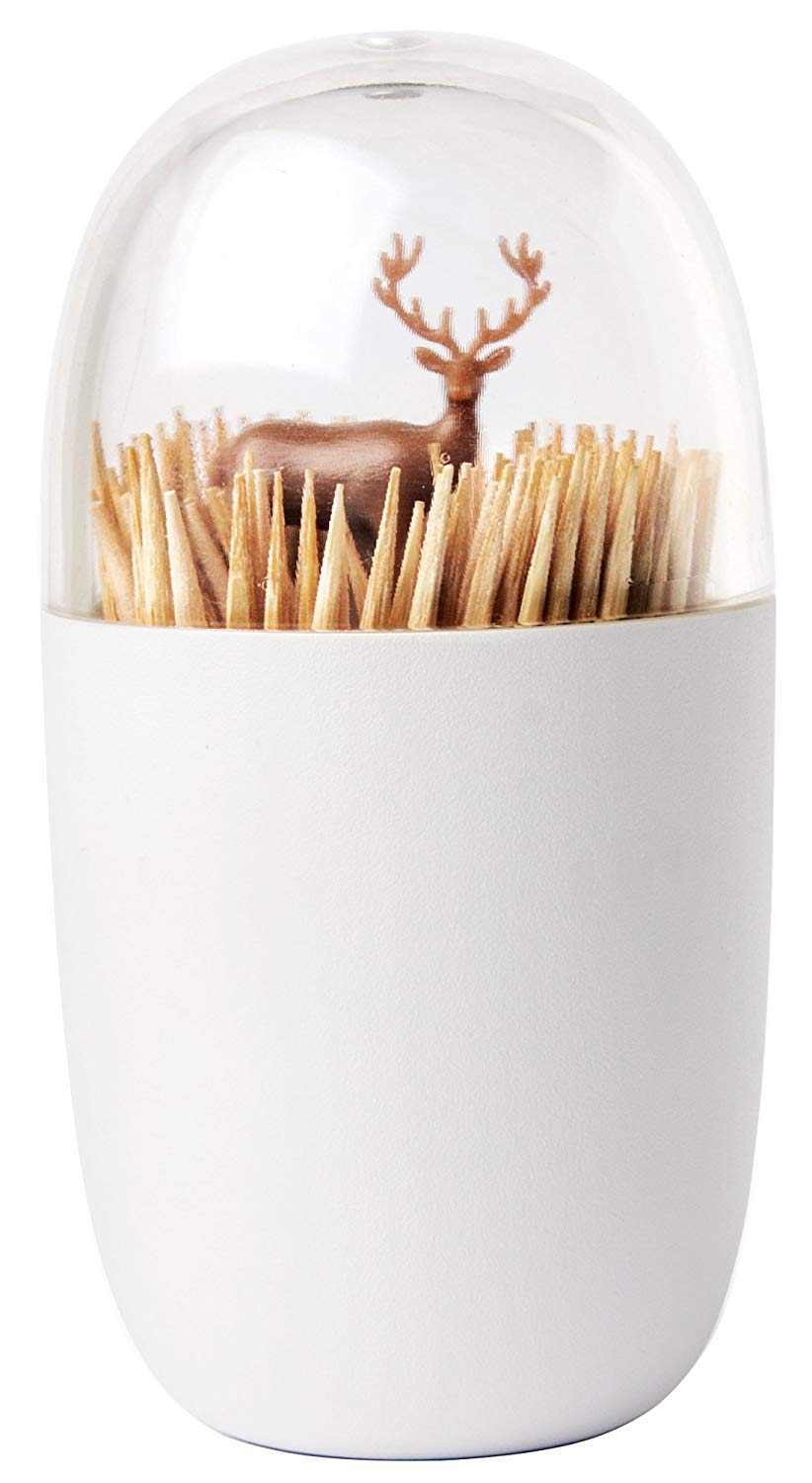 Deer Meadow Toothpick Holder by Qualy Design Brown Color Unique Home Design Decor Unusual Gift. by Qualy