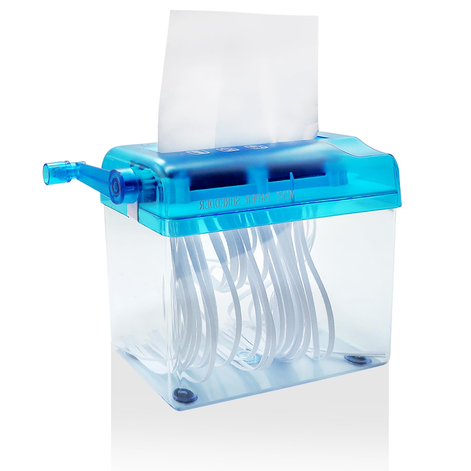 ICEBLUEOR Manual Paper Shredder, Portable Small Paper Shredders for Home Use, A6 Paper Documents Handmade Straight Cutting Tool, Mini Shredder for Home Office School Desktop Stationery (Blue)