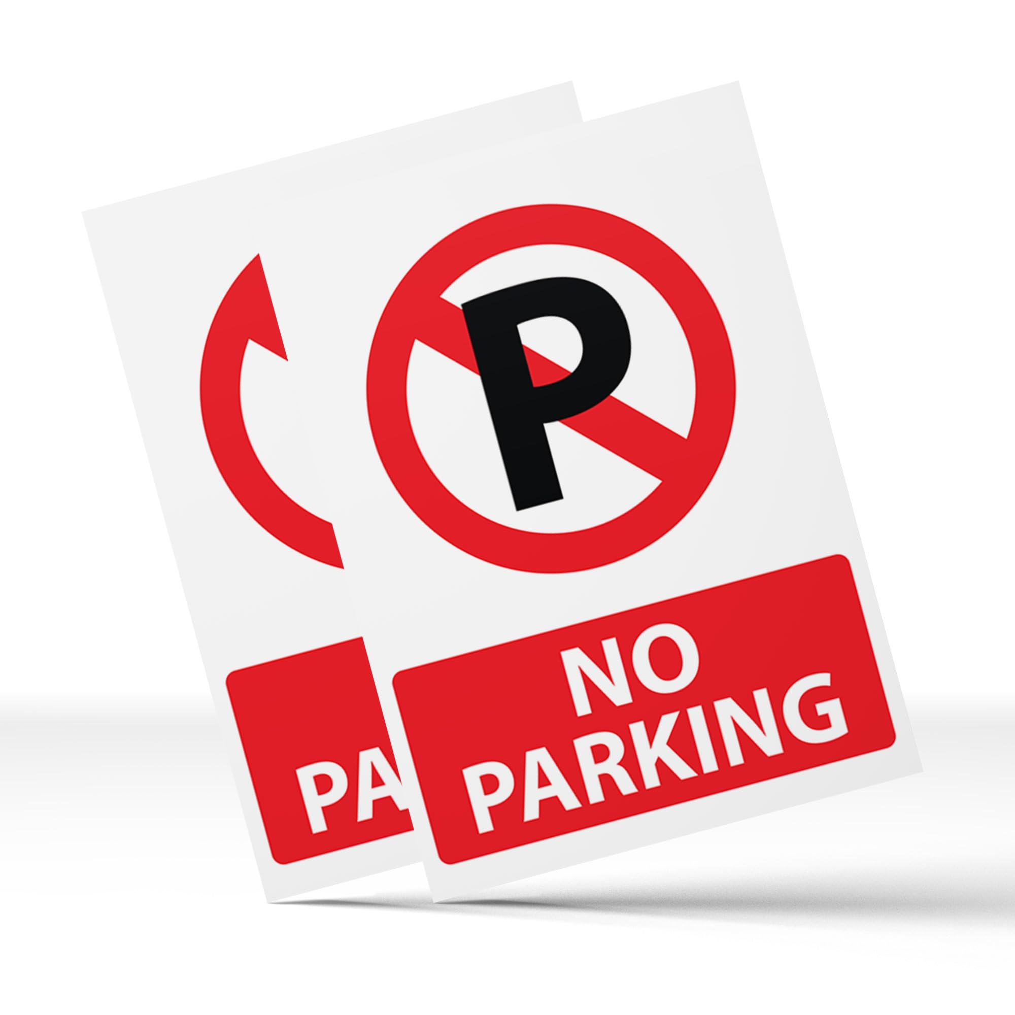 RDLCAR No Parking Sign - 1mm Rigid PVC - Highly Visible Caution Mark for Restricted Parking Areas - Clear and Bold Warning Message - 300mm x 400mm Portrait - Easy to Install, 2-Pack