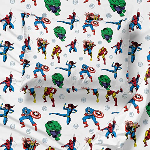Jay Franco Marvel Avengers Fighting Team Full Sheet Set 4 Piece Set