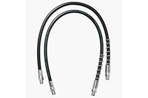 ATIVERE Grease Gun 2PCS 18" Spring Flex Grease Gun Hose, 10000 PSI High Pressure Quick Release Grease, Compatible with All Grease Guns 1/8" NPT Grease Gun Fittings