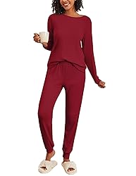 Ekouaer Womens Ribbed Knit Pajama Sets 2 Piece