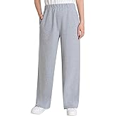 Weintee Women's Petite Wide Leg Knit Pants with Pockets