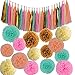 Baby Shower Wedding Party Decorations 42 pcs Gold Mint Green Pink Peach Cream Tissue Paper Pom Poms Flowers Tissue Tassel Garland Gold Glitter Five-Pointed Star Garland Kit