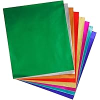 Hygloss Products Metallic Foil Paper Sheets - 8 Assorted Colors, 8 1/2 x 10”, 24 Sheets