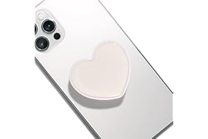 DALSTONE Cute Solid Color Heart Shape Collapsible Expandable Multi Functional Mobile Phone Grip & Kicktand (White Heart)