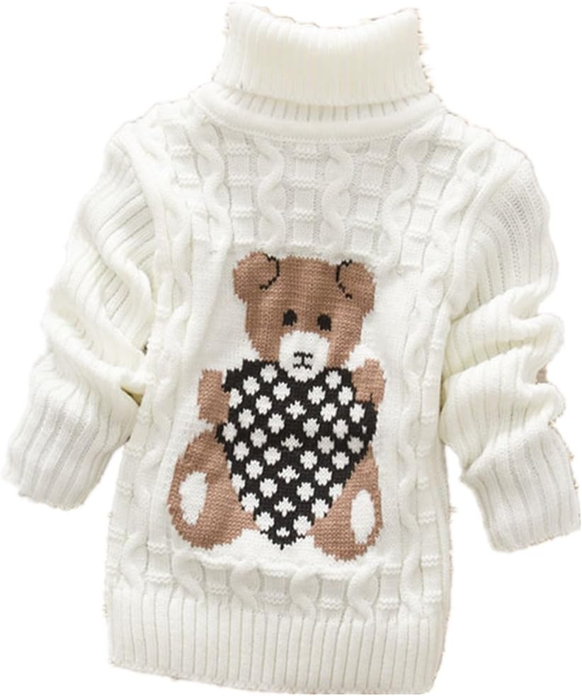Nine Minow Kids Bear Turtleneck Sweater Boys Girls Knit Sweater