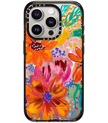 CASETiFY Compact IPhone 15 Case [4 Ft. 2X Military Grade Drop Protection/Slim/Lightweight] - Clear Polka Daub Hearts - Clear Black - View #9