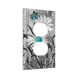 Turquoise Butterfly Daisy Flower 1 Gang Outlet
