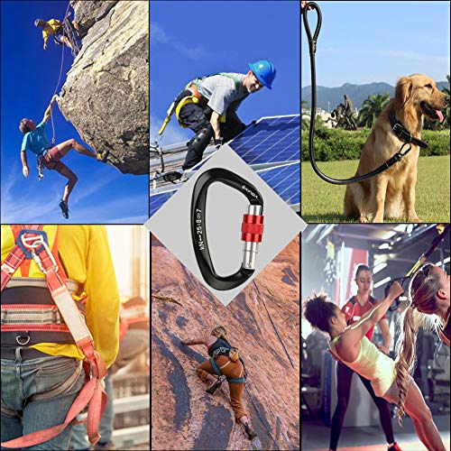 XINDA Screwgate Locking Carabiners - 25KN Climbing Rated, UIAA Certified (2 Pack)