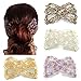 Lovef Easy Comb Ez Magic Comb Stretchy Beaded Hair Combs with Sweet Color Beads Pearl in Assorted Color and Design-10 Pcs