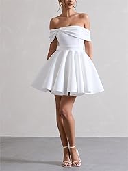 Satin Short Prom Dresses 2025 Off Shoulder Bowknot