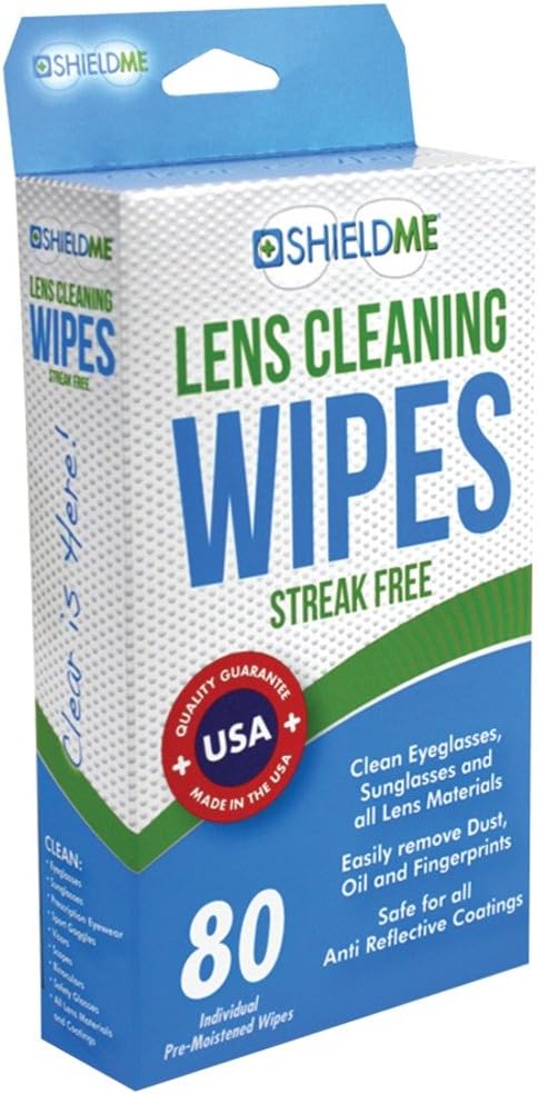 LENS/SCRN CLN WIPE 80CT, Lens Cleaning Wipes, 80 ct, Lens cleaning wipes , Made in the USA, Pre-moistened lens wipes, Contains ShieldMe Technology(R), Cleans eyeglasses, sunglasses, mobile devices …