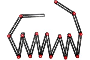 ZEROMALL Multi Angle Measuring Ruler, 16-Sides Ruler Hole Locator Aluminum Alloy Universal Multi Angle Measuring Ruler Protractors, Adjustable Floor Tile Glass Woodworking Puncher