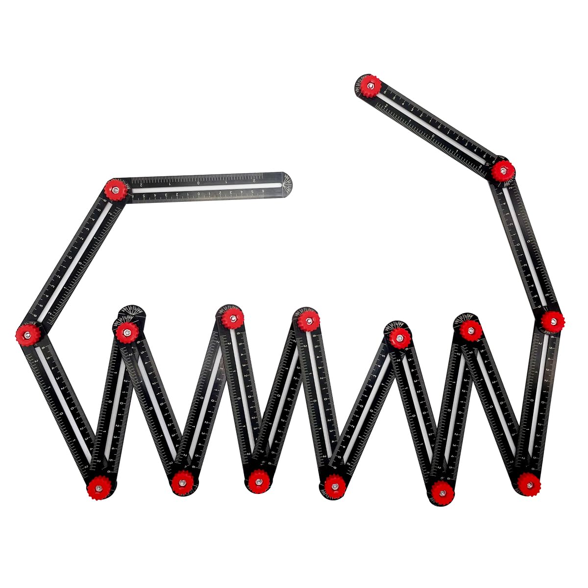 Zeromall 16-Sides Folding Aluminium Angle Measuring Ruler, 6.89 Inches, High Precision, Durable