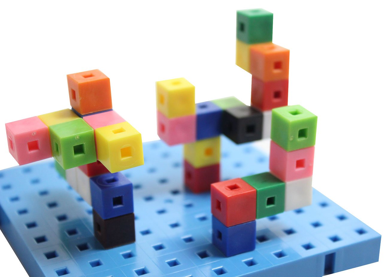 Linking Cube Blocks Pattern Cards and Building Baseboard Snap Block