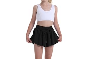 HEYIELDA Flowy Shorts for Teen Girls Athletic Running Youth Butterfly Shorts