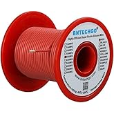 BNTECHGO 20 Gauge Silicone Wire Spool 100 ft Red Flexible 20 AWG Stranded Tinned Copper Wire