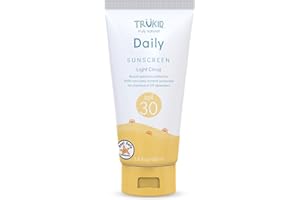 TruKid Daily Mineral Sunscreen SPF 30 - All Natural Kids & Baby Sunscreen for Face & Body, Non-Toxic Zinc Oxide Sunblock Protection for Sensitive Skin, Light Citrus, FSA Eligible, Travel Size 3.4oz