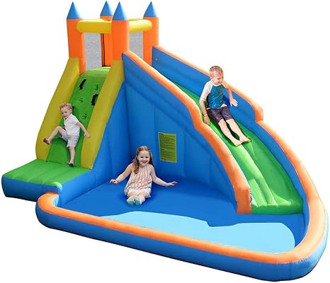 bouncy castle pool and slide