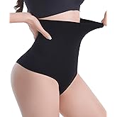 Sayiluxx Tummy Control Thong Shapewear for Women High Waist Shaping Underwear Stay-Put Seamless Body Shaper Panties Girdle