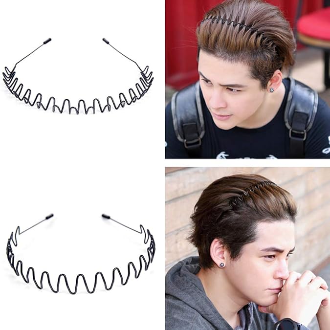Amazon Anzoben カチューシャ ヘアバンド メンズ レディース 男女兼用 髪留め ヘアアクセサリー 5本セット 黒 01 カチューシャ ヘアバンド 通販