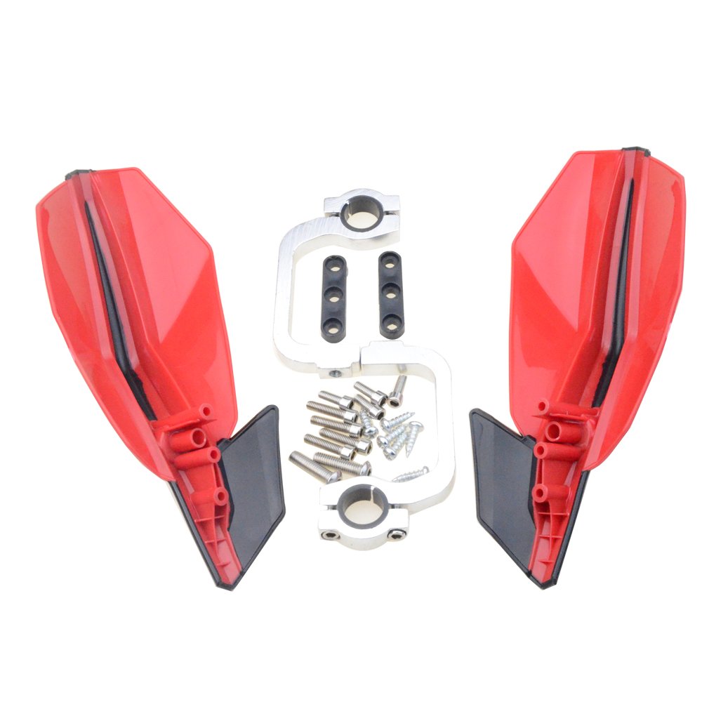 GOOFIT 7/8" 22MM Handguard Motocross Handlebar Hand Brush Guards Protector Replacement For Motocross Dirt Bike ATV Off Road Red