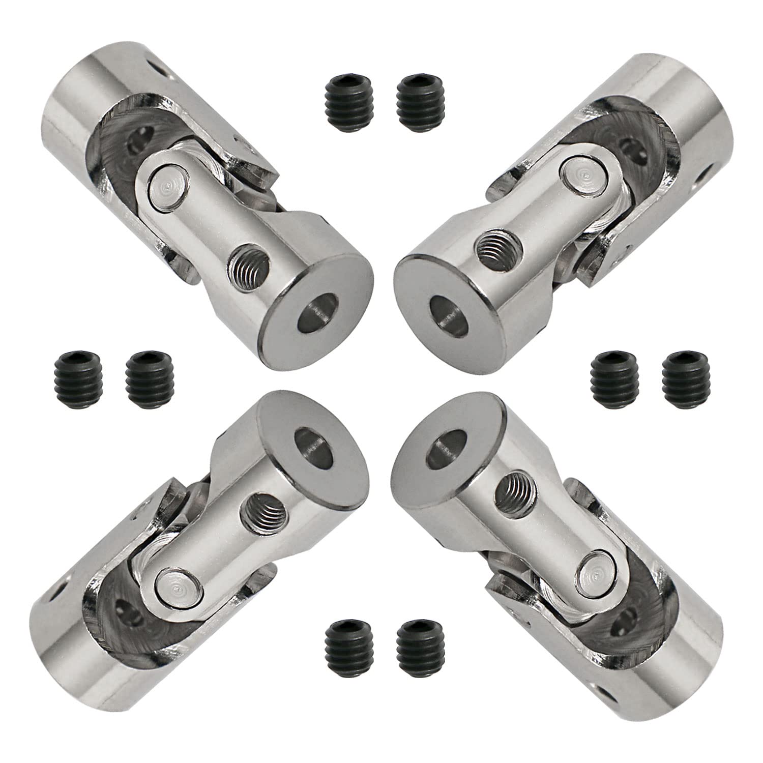Ohamtes 4Pcs shaft diameter 2mm to 3mm universal coupling Rotatable universal steering shaft U-joint coupler