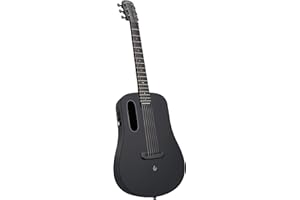 LAVA ME AIR Portable Carbon Fiber Electric-Acoustic Guitar. Travel Guitar for Beginners with Onboard Effects and Magnetic Pickup. Black