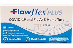 COVID & Flu Home Test by Flowflex Plus, Rapid Results in 15 Minutes, Trusted OTC COVID-19 & Flu A/B Testing Kit, FSA and HSA Eligible, Easy to Use & No Discomfort, 1 Pack 1 Test