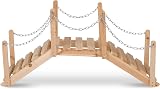 Shine Company Cedar Garden Bridge 3ft with Side Rails Natural Wood view 3